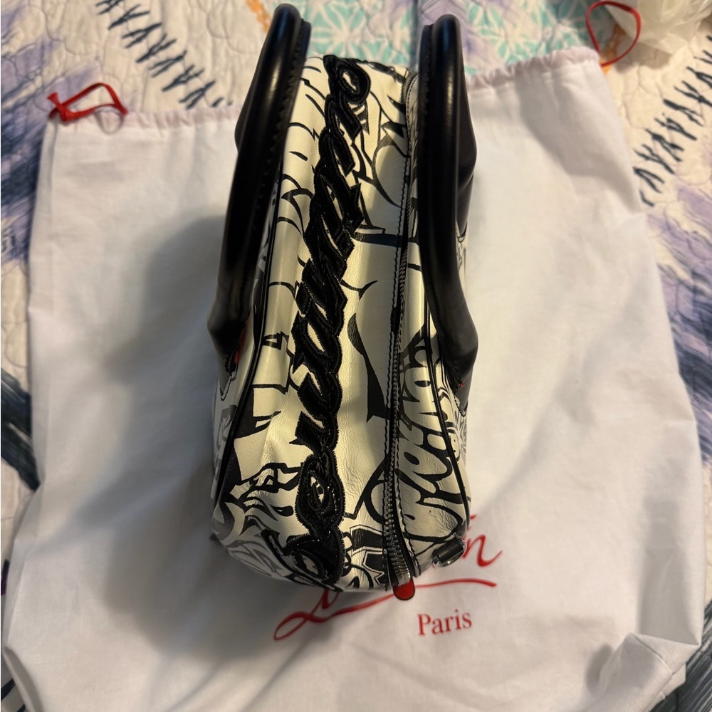 Christian Louboutin leather Black and White Graffiti Satchel - Picture 14 of 16